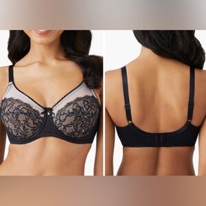 Wacoal Retro Chic Full Figure Underwire Black Lace Bra | 34H